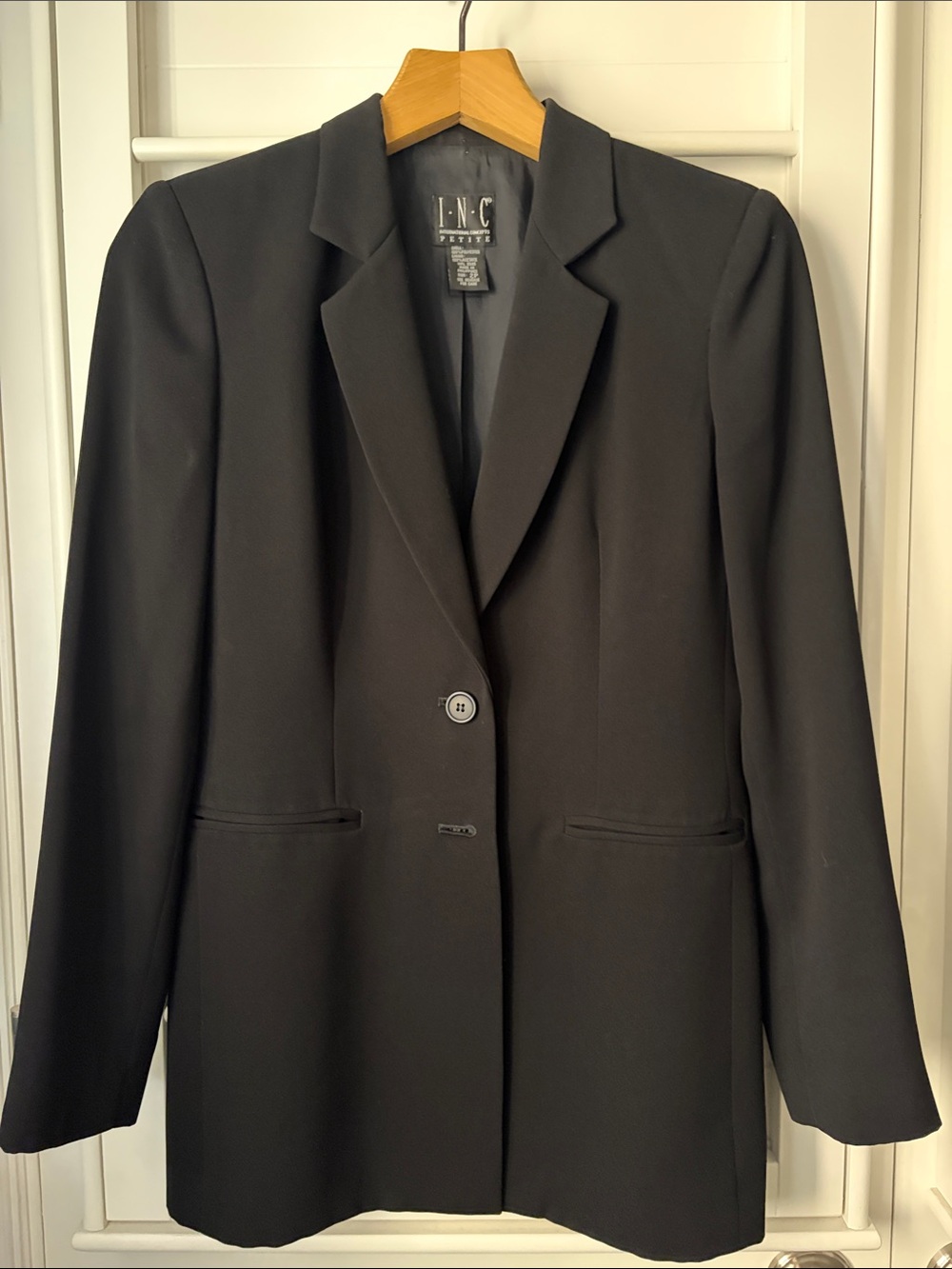 INC International Concepts Women's Black Single-Button Blazer